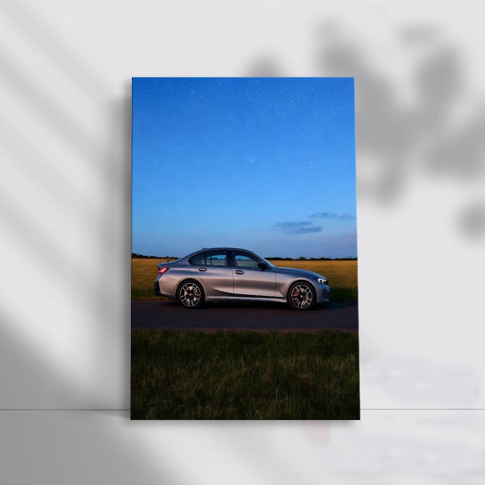 Sleek Matte Grey BMW M340i in Scenic Field - Power Meets Elegance