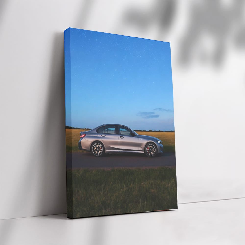 Sleek Matte Grey BMW M340i in Scenic Field - Power Meets Elegance