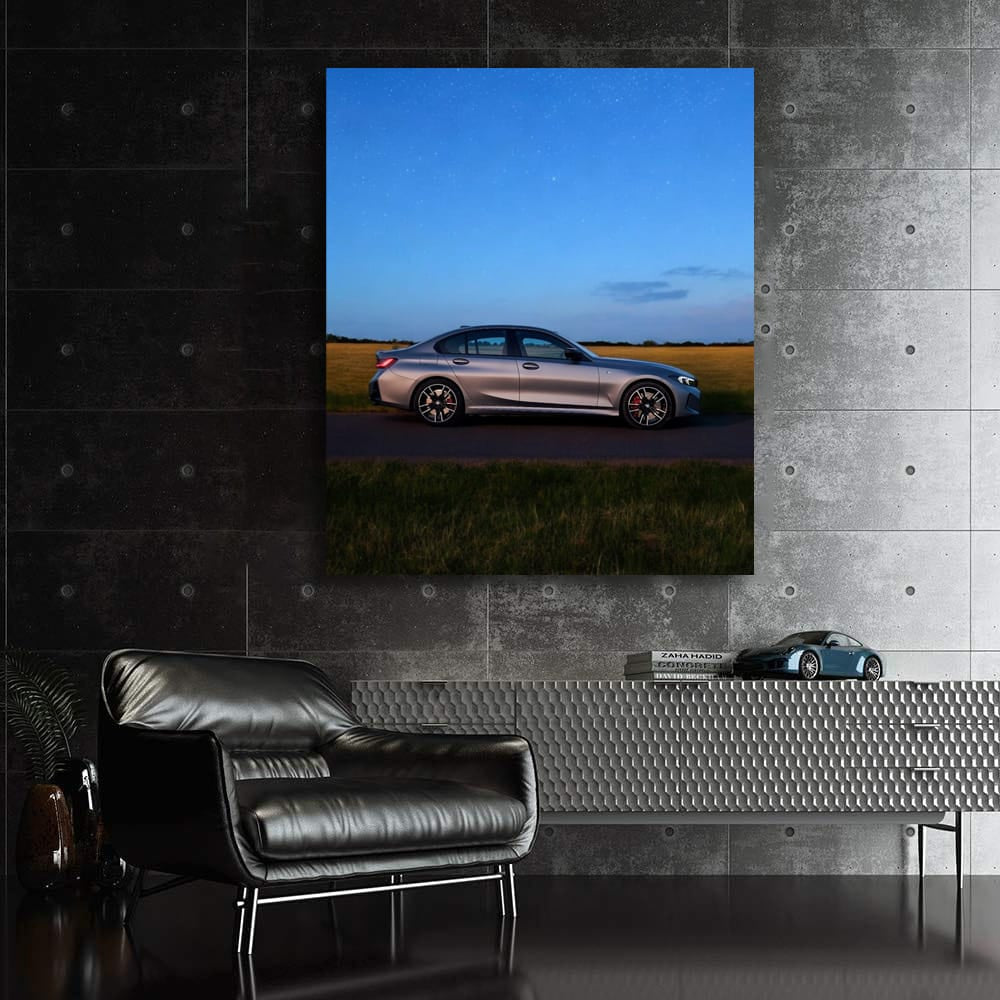 Sleek Matte Grey BMW M340i in Scenic Field - Power Meets Elegance