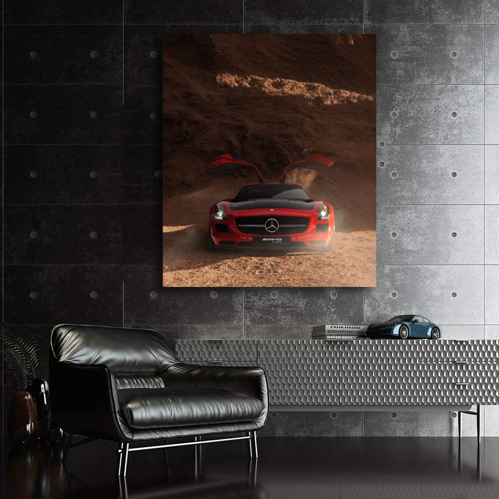 Mercedes-Benz SLS AMG Roaring in Desert - Power Unleashed