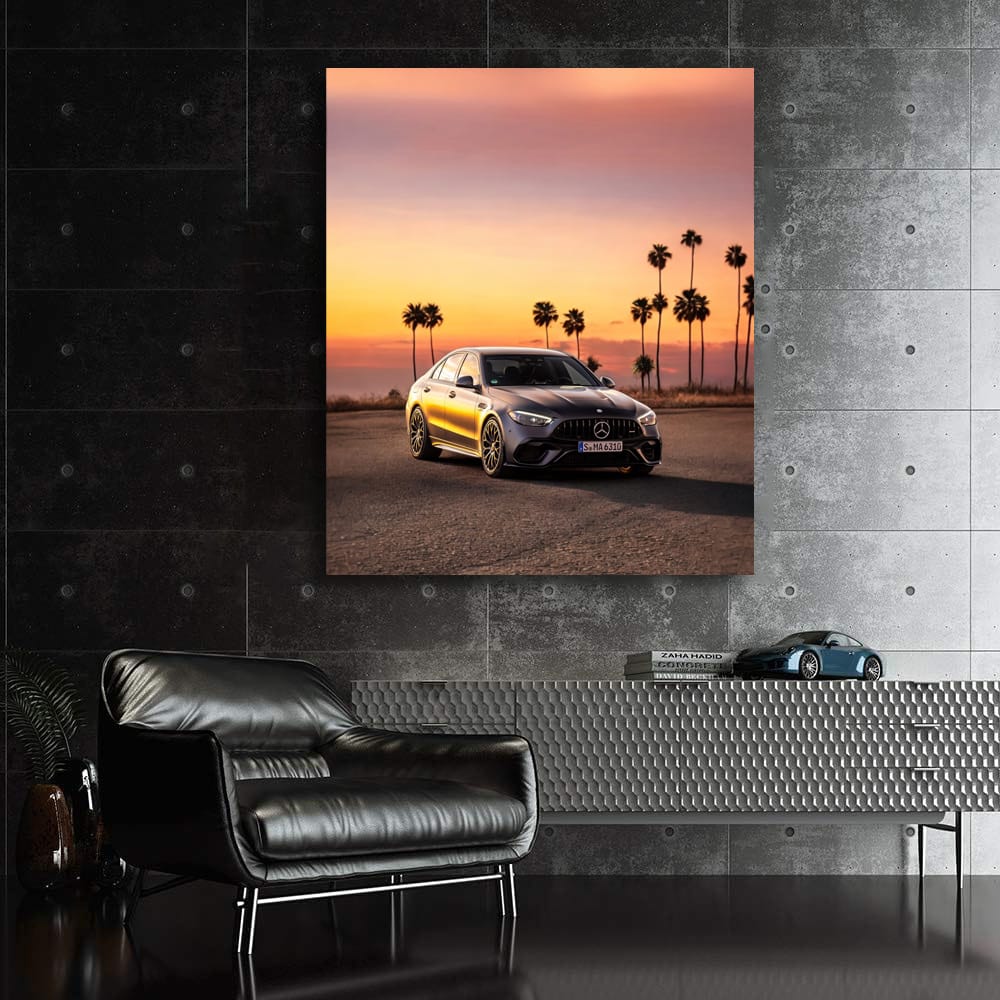 Mercedes AMG C63 Highway Sunset - Power Meets Elegance