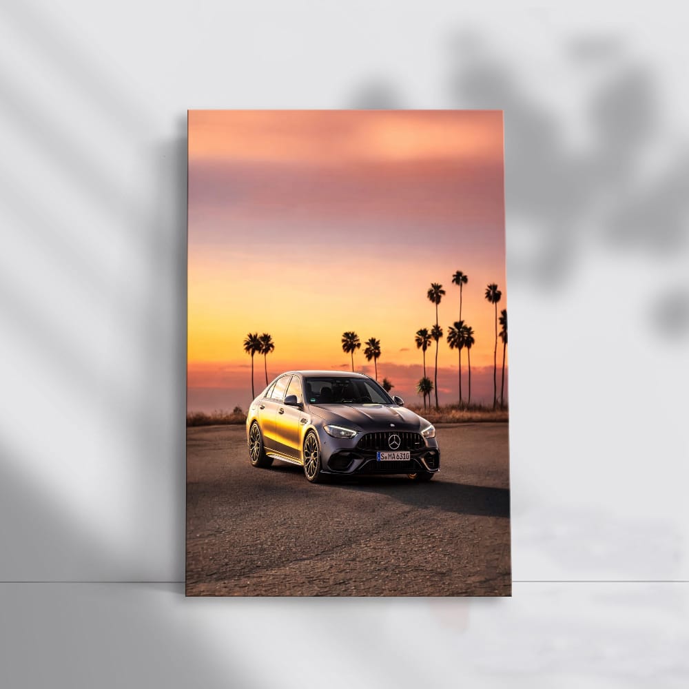 Mercedes AMG C63 Highway Sunset - Power Meets Elegance