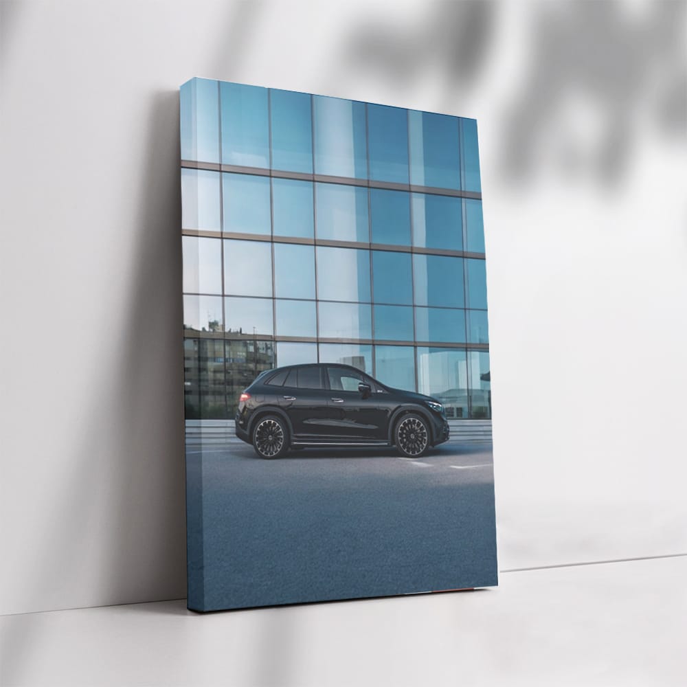 Mercedes in Front of Glass Skyscraper - Elegance in Motion