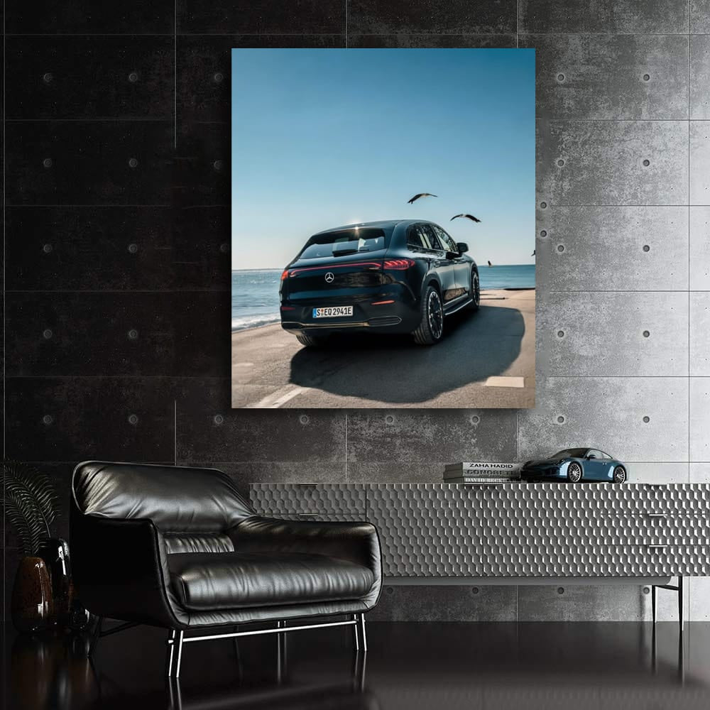 Rear View of Black Mercedes EQS - Sleek and Sophisticated