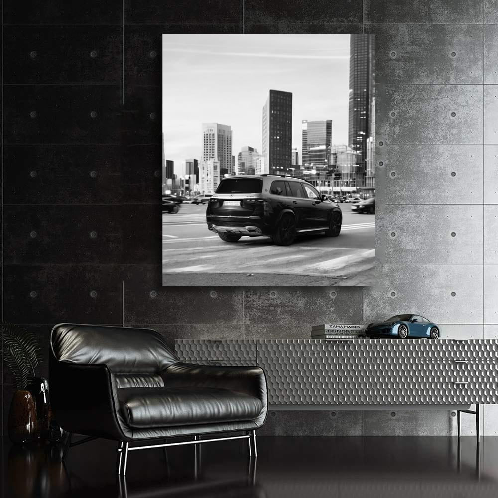 Mercedes GLS 600 Rear View in Monochrome - Elegance Defined