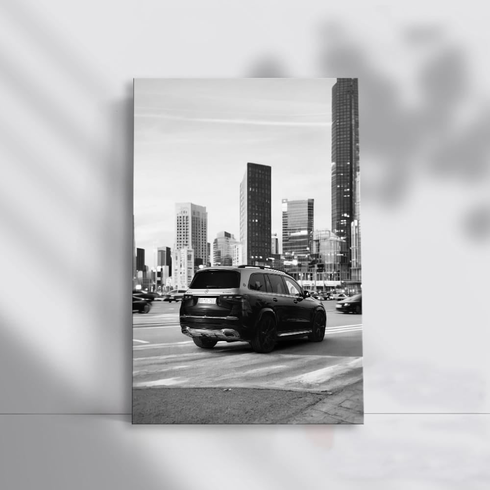 Mercedes GLS 600 Rear View in Monochrome - Elegance Defined