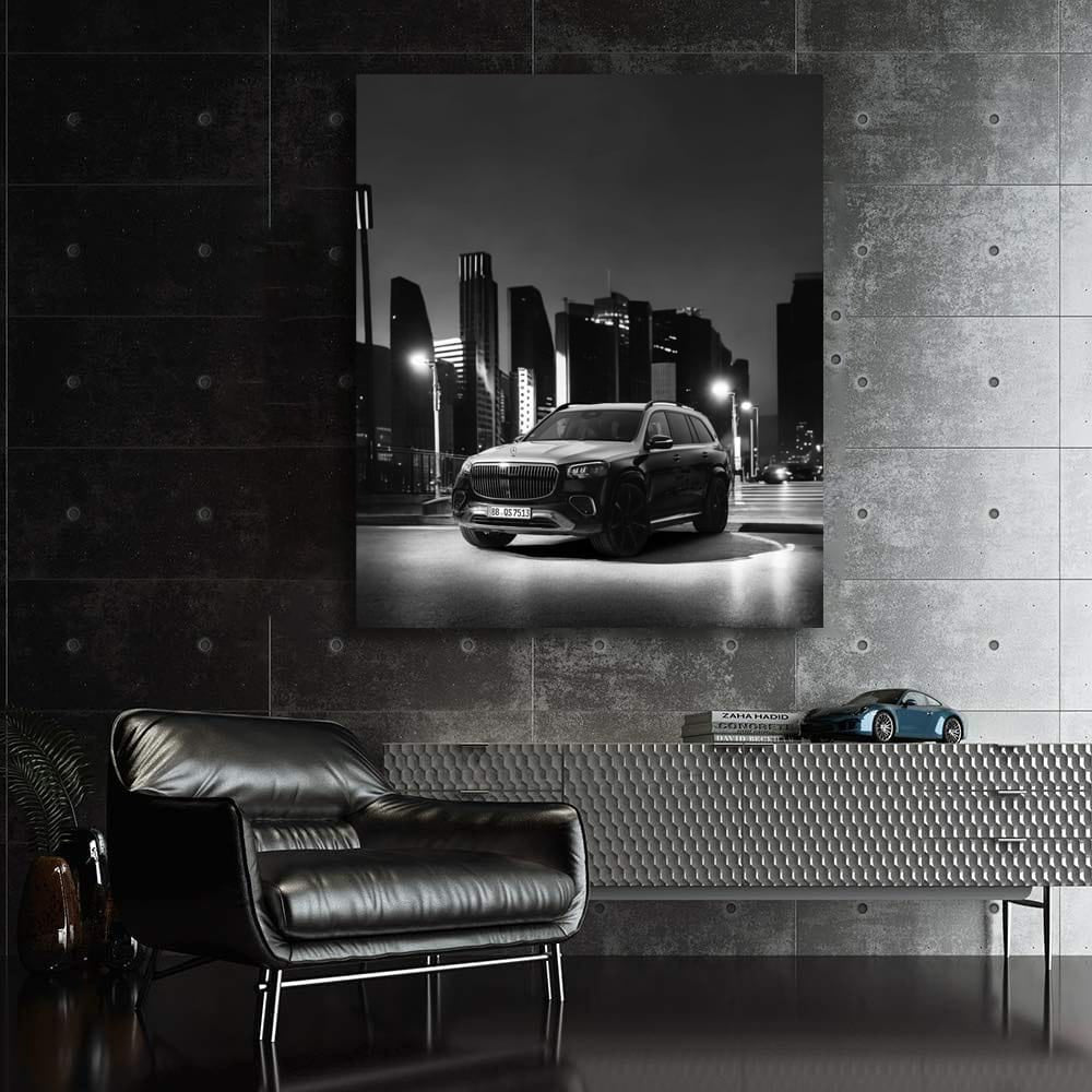 Mercedes Gls 600 Monochrom Wall Art