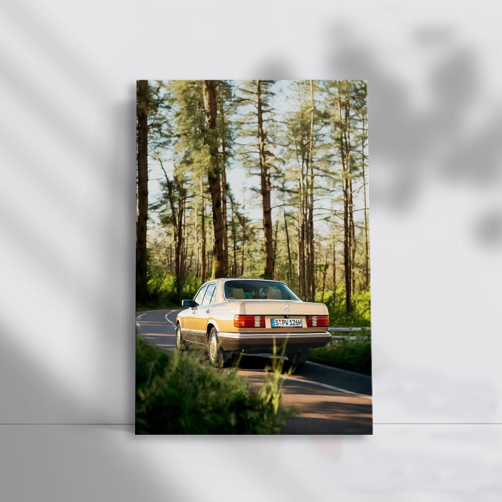 Vintage Mercedes W126 in Forest - Classic Elegance on Wheels