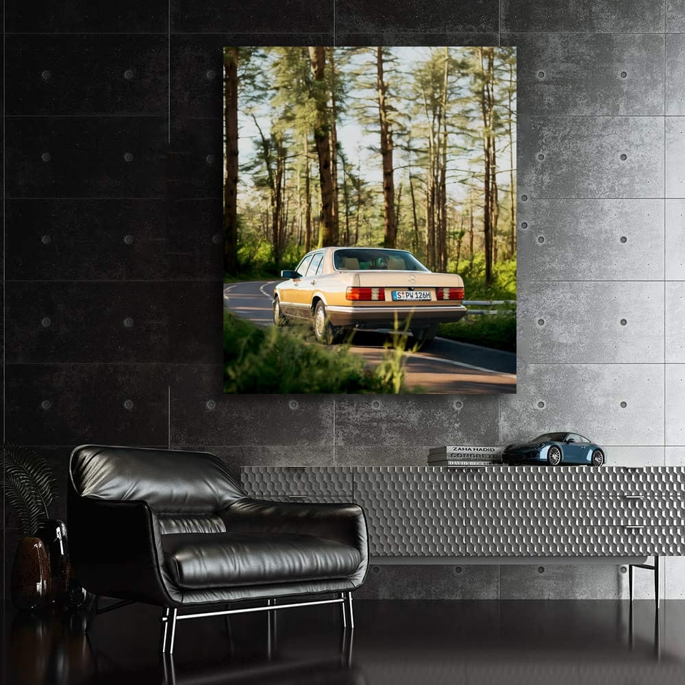 Vintage Mercedes W126 in Forest - Classic Elegance on Wheels
