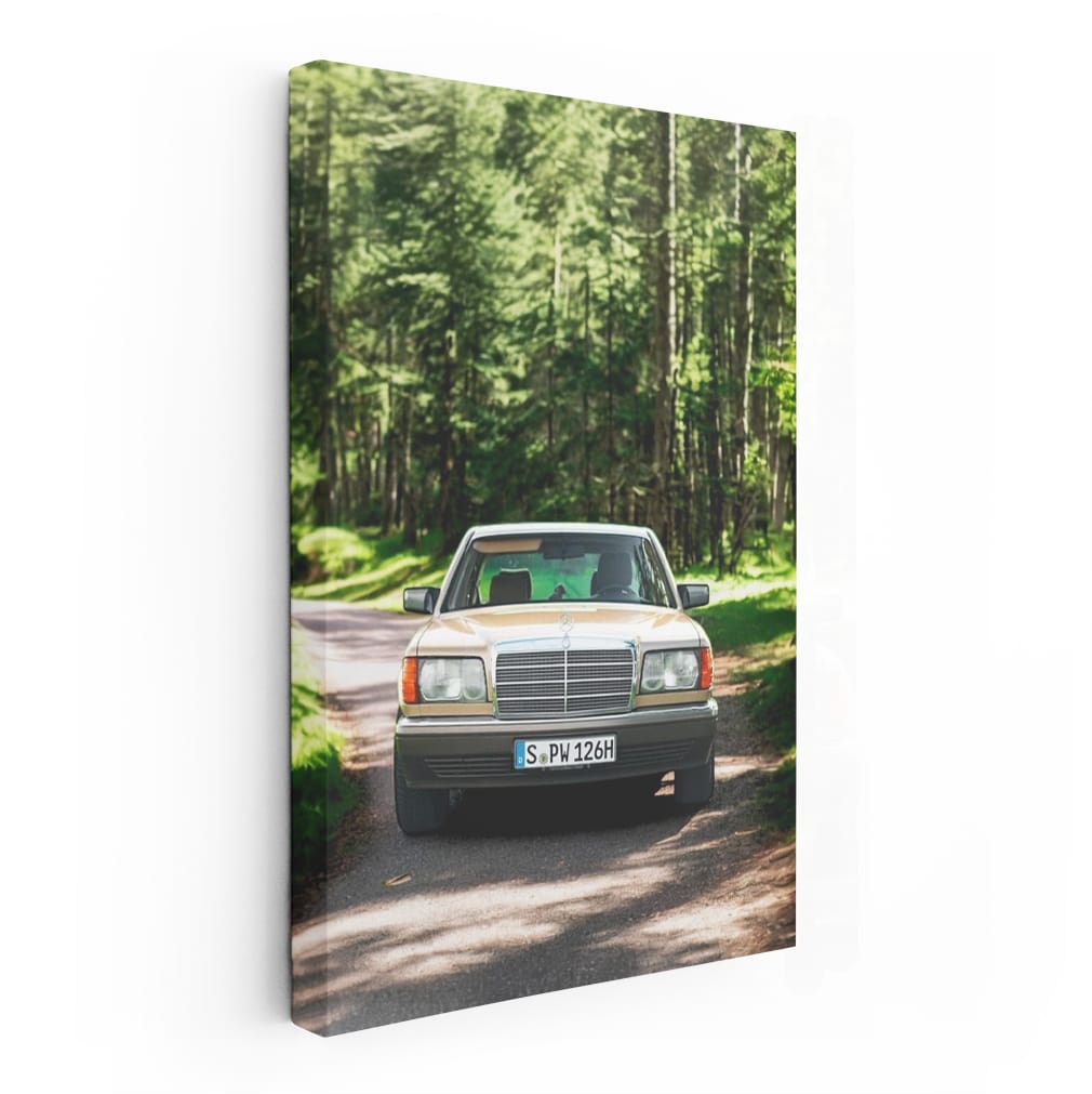 Vintage Mercedes W126 in Forest - Classic Elegance and Power