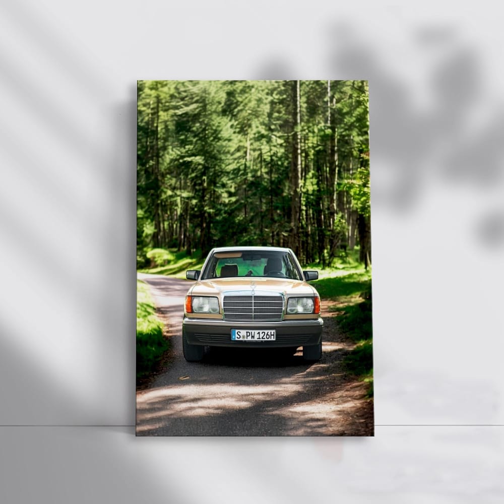 Vintage Mercedes W126 in Forest - Classic Elegance and Power