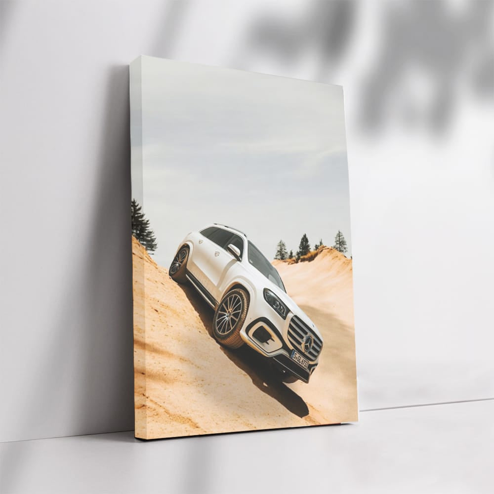 Mercedes White Gls In Deser Wall Art