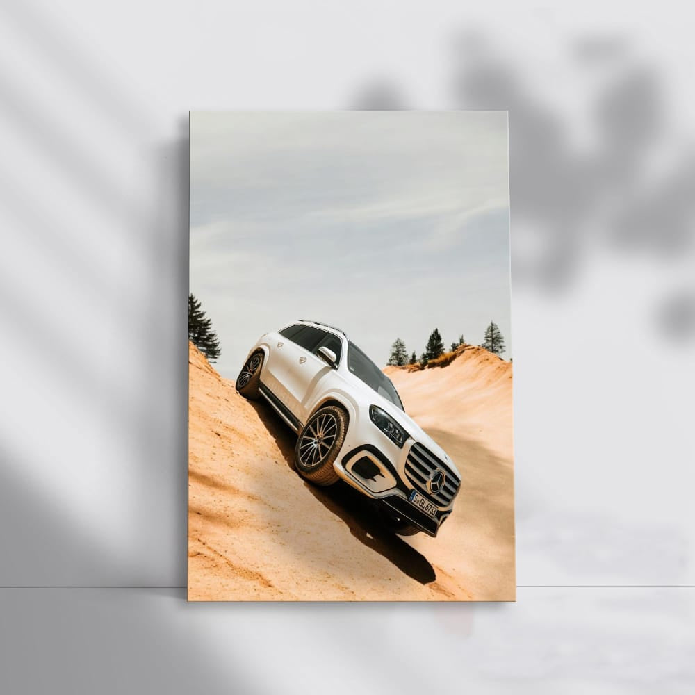 Mercedes White Gls In Deser Wall Art