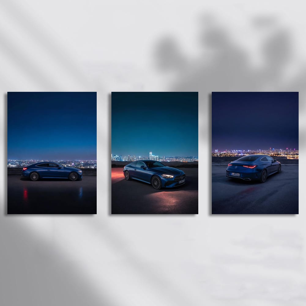 Mercedes At Night Set of 3