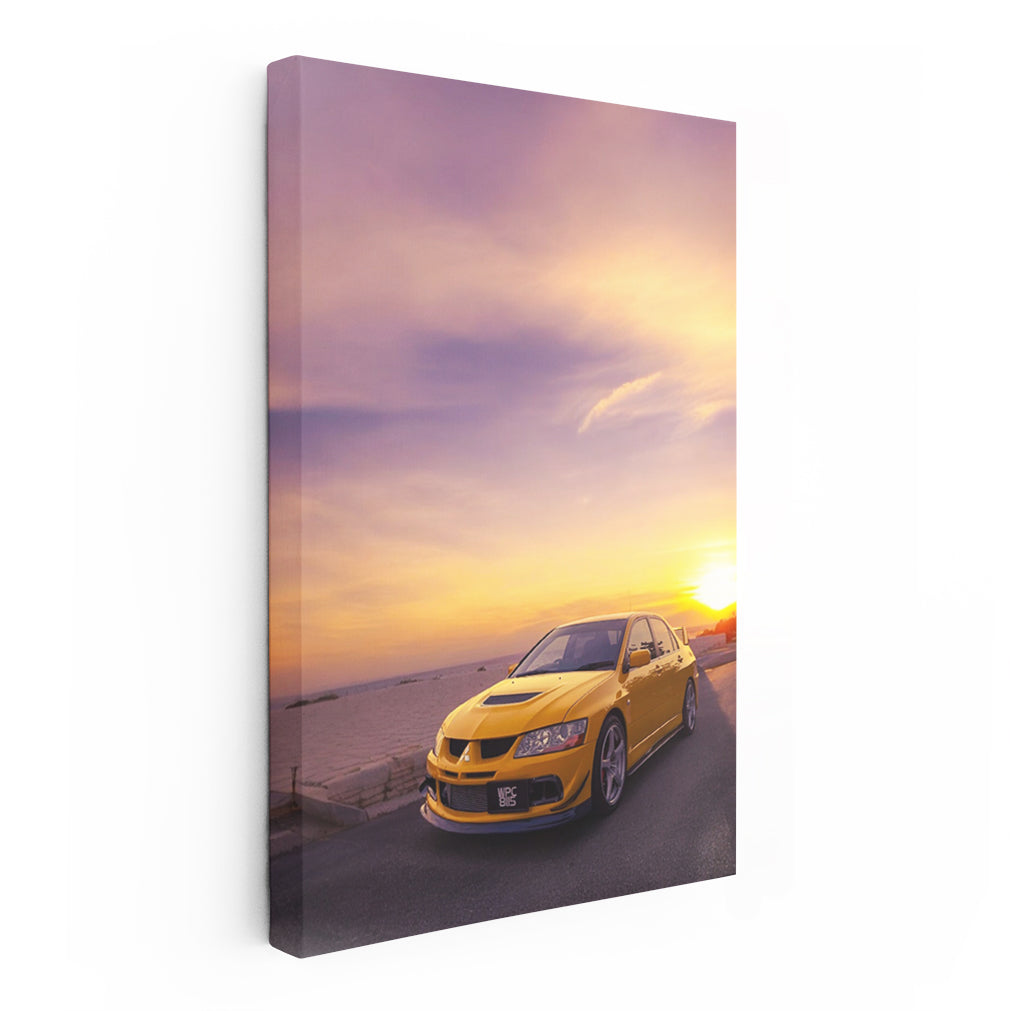 Mitsubishi Lancer at Sunset - Sleek and Sporty Ride