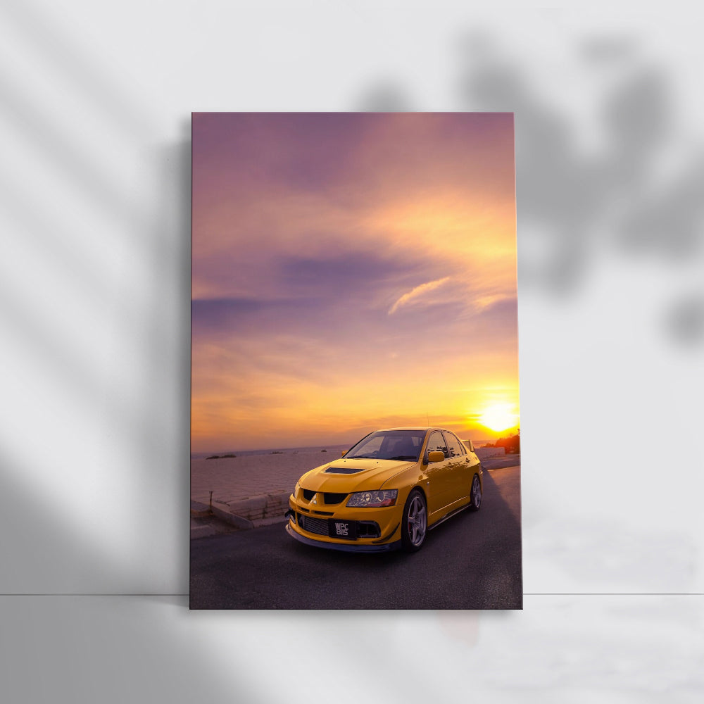 Mitsubishi Lancer at Sunset - Sleek and Sporty Ride