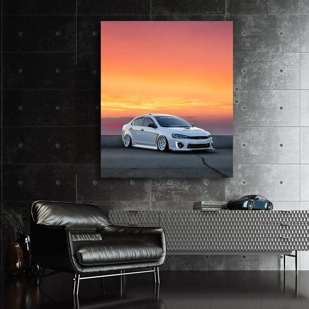 Mitsubishi Lancer at Sunset - Icon of Reliability and Style