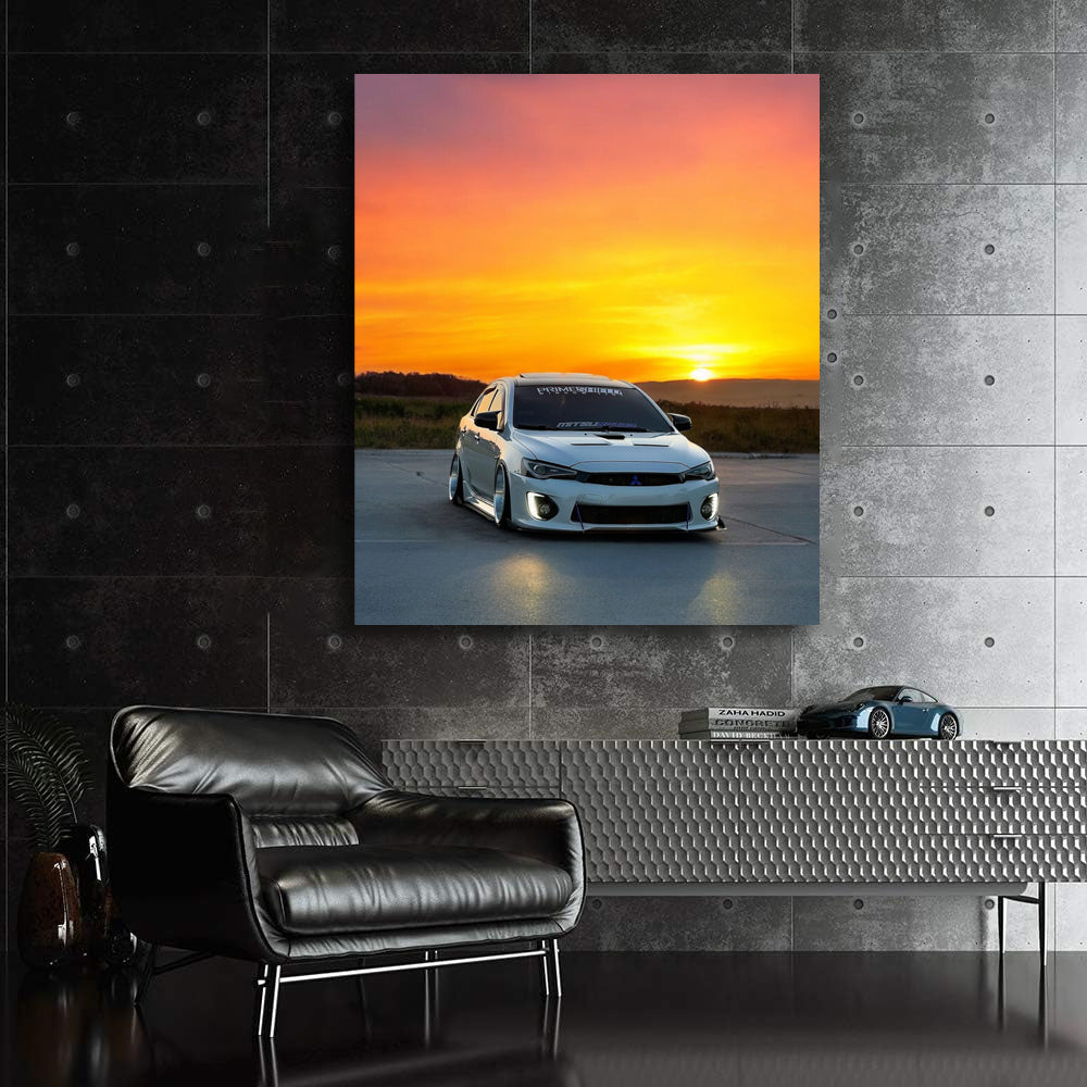 Mitsubishi Lancer at Dusk - Dynamic and Bold Design
