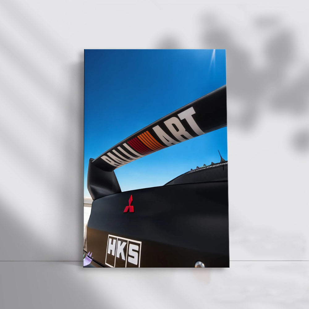 Black Mitsubishi Lancer Racing Down Highway - Dynamic Drive
