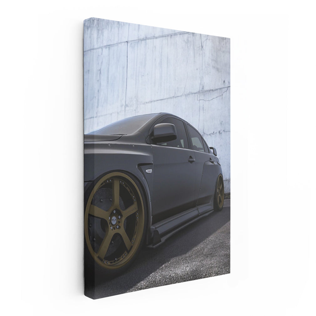 Mitsubishi Lancer Meets Concrete Wall - Sleek and Sporty