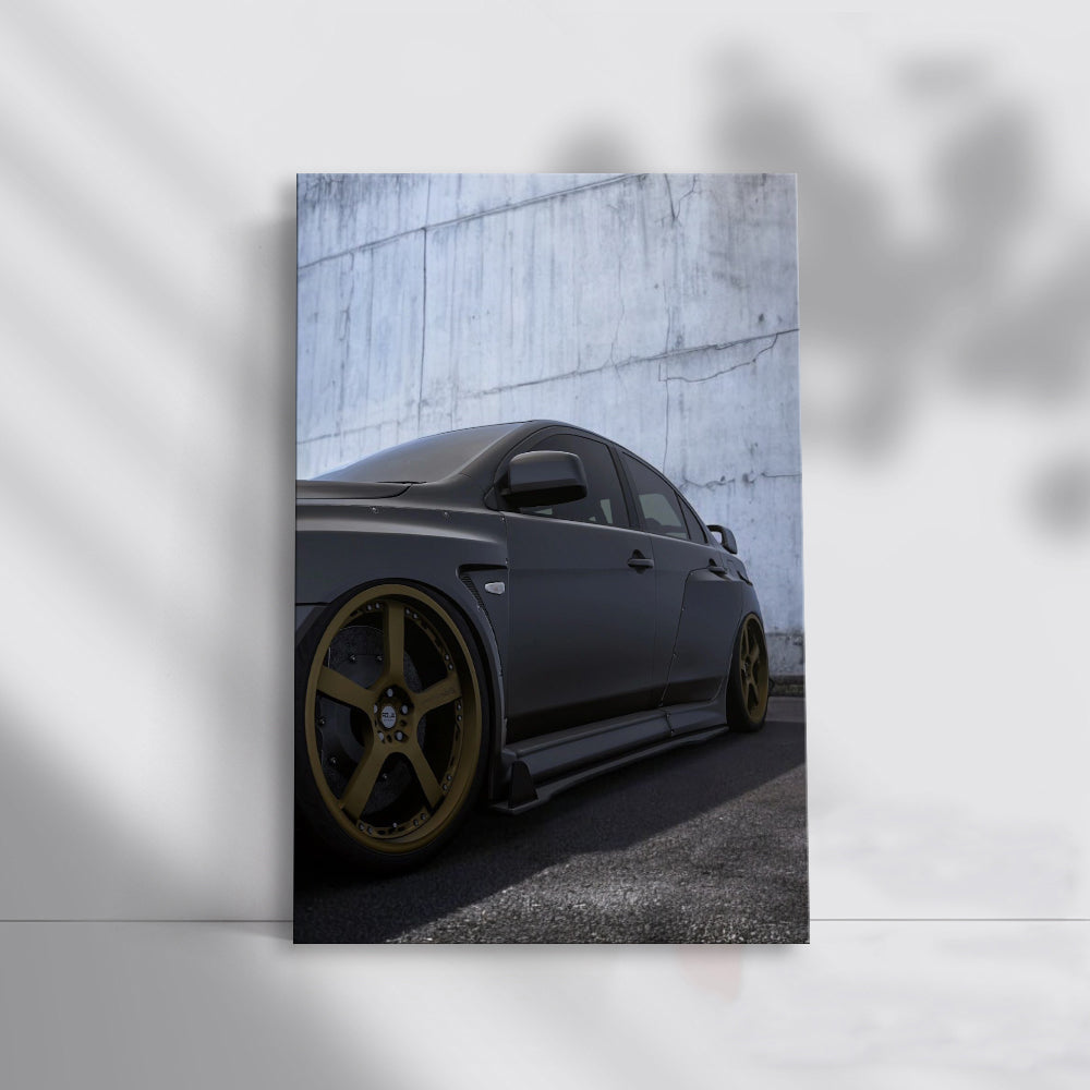 Mitsubishi Lancer Meets Concrete Wall - Sleek and Sporty