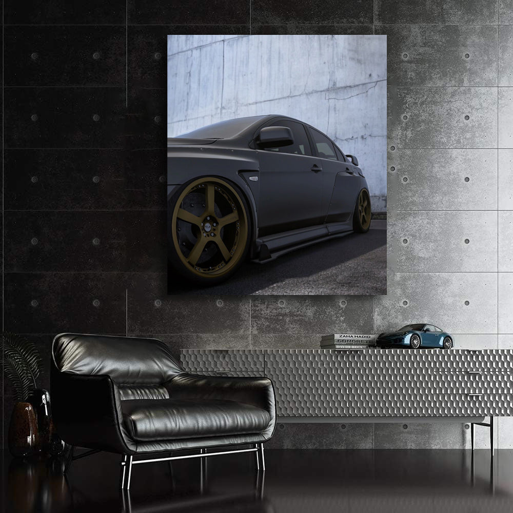Mitsubishi Lancer Meets Concrete Wall - Sleek and Sporty