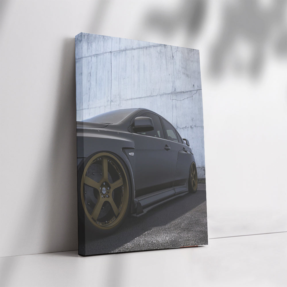 Mitsubishi Lancer Meets Concrete Wall - Sleek and Sporty