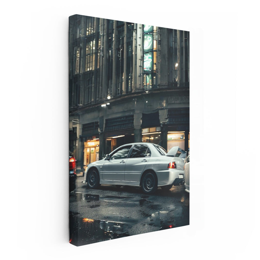 Mitsubishi Lancer Cruising City Streets - Dynamic & Agile