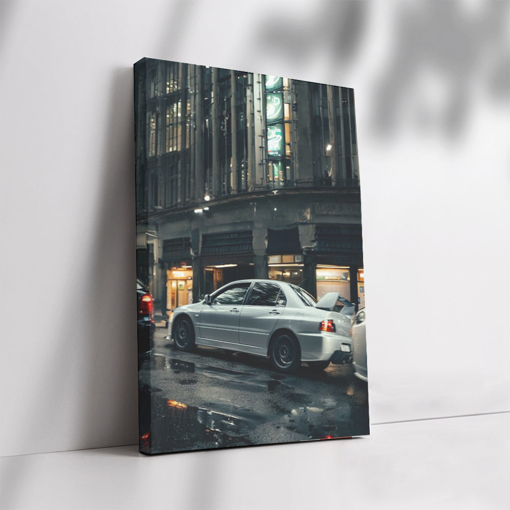 Mitsubishi Lancer Cruising City Streets - Dynamic & Agile