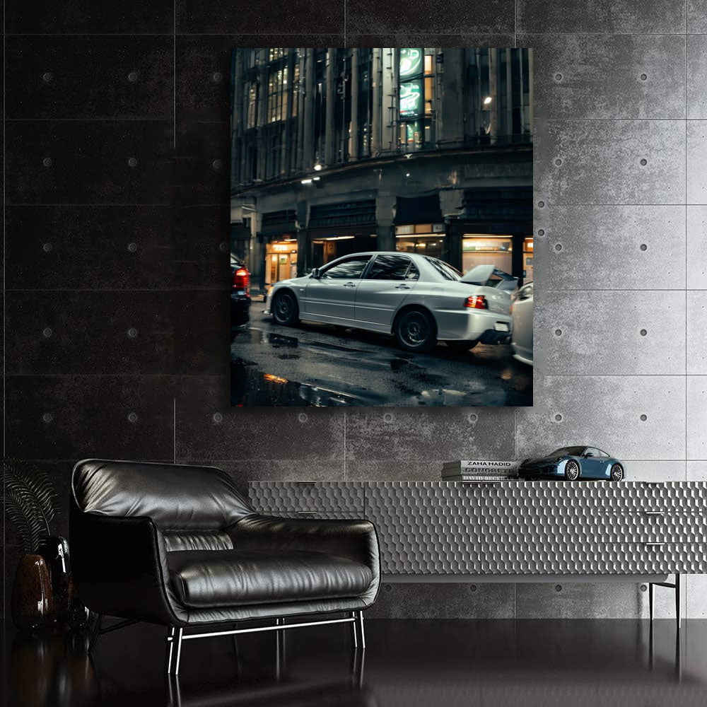 Mitsubishi Lancer Cruising City Streets - Dynamic & Agile