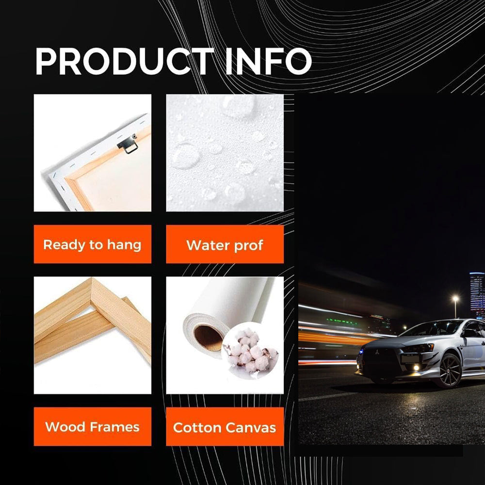 Mitsubishi Lancer Cruising City Streets at Night - Sleek & Bold