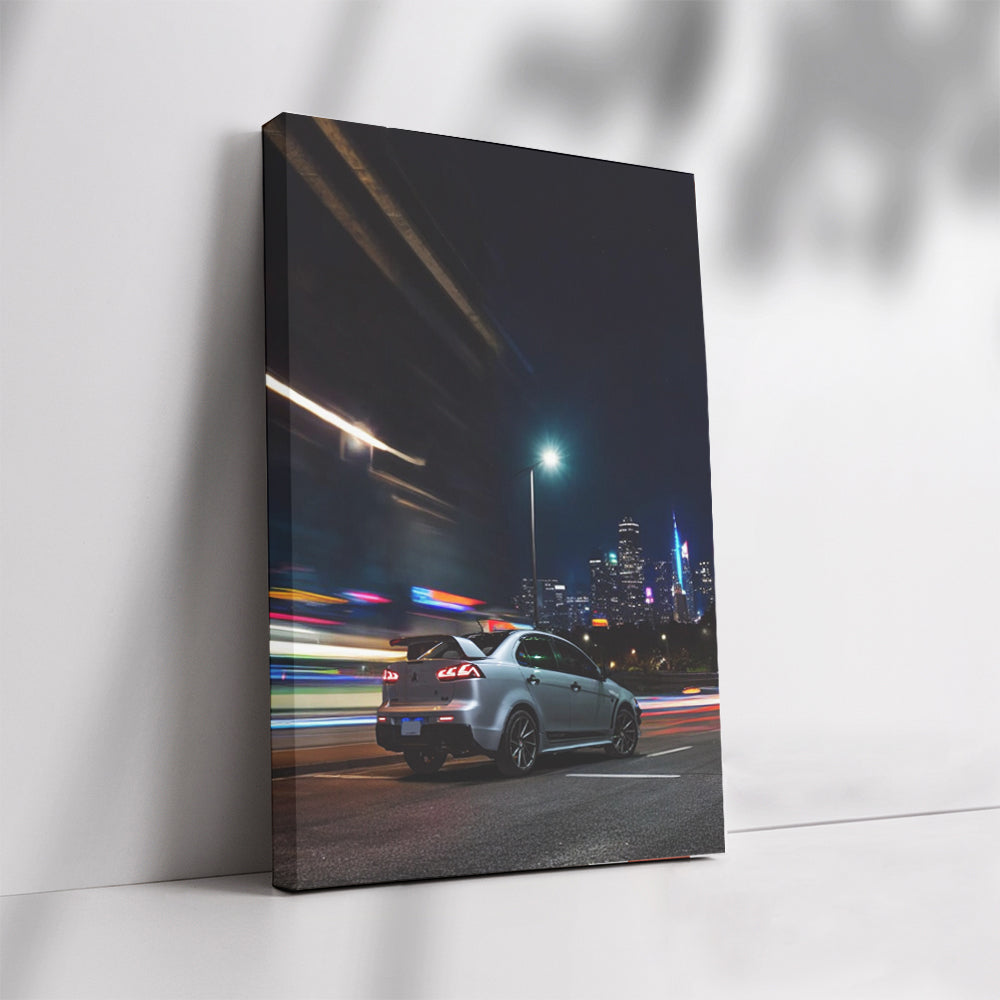 Nighttime City Drive: Mitsubishi Lancer - Sleek Urban Cruiser