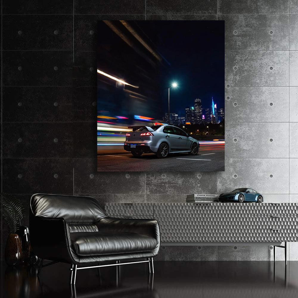 Nighttime City Drive: Mitsubishi Lancer - Sleek Urban Cruiser