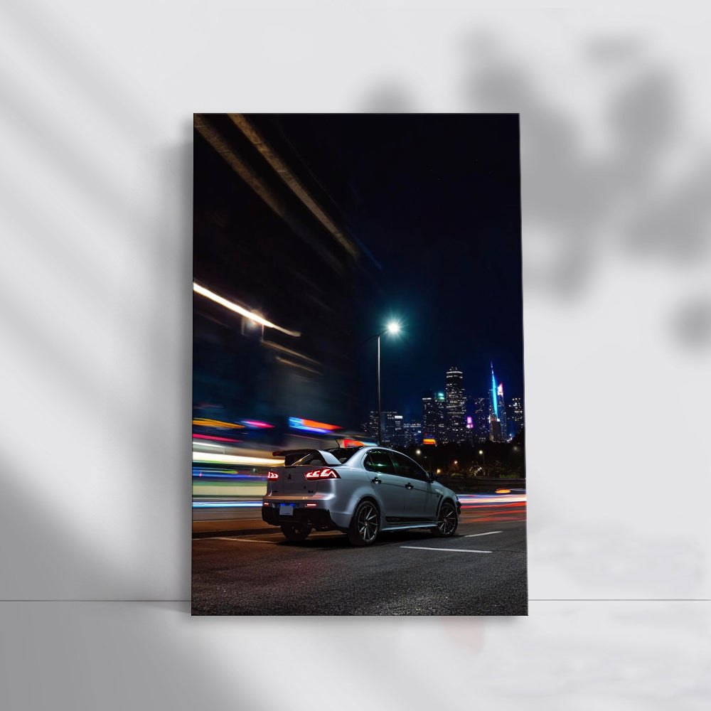 Nighttime City Drive: Mitsubishi Lancer - Sleek Urban Cruiser