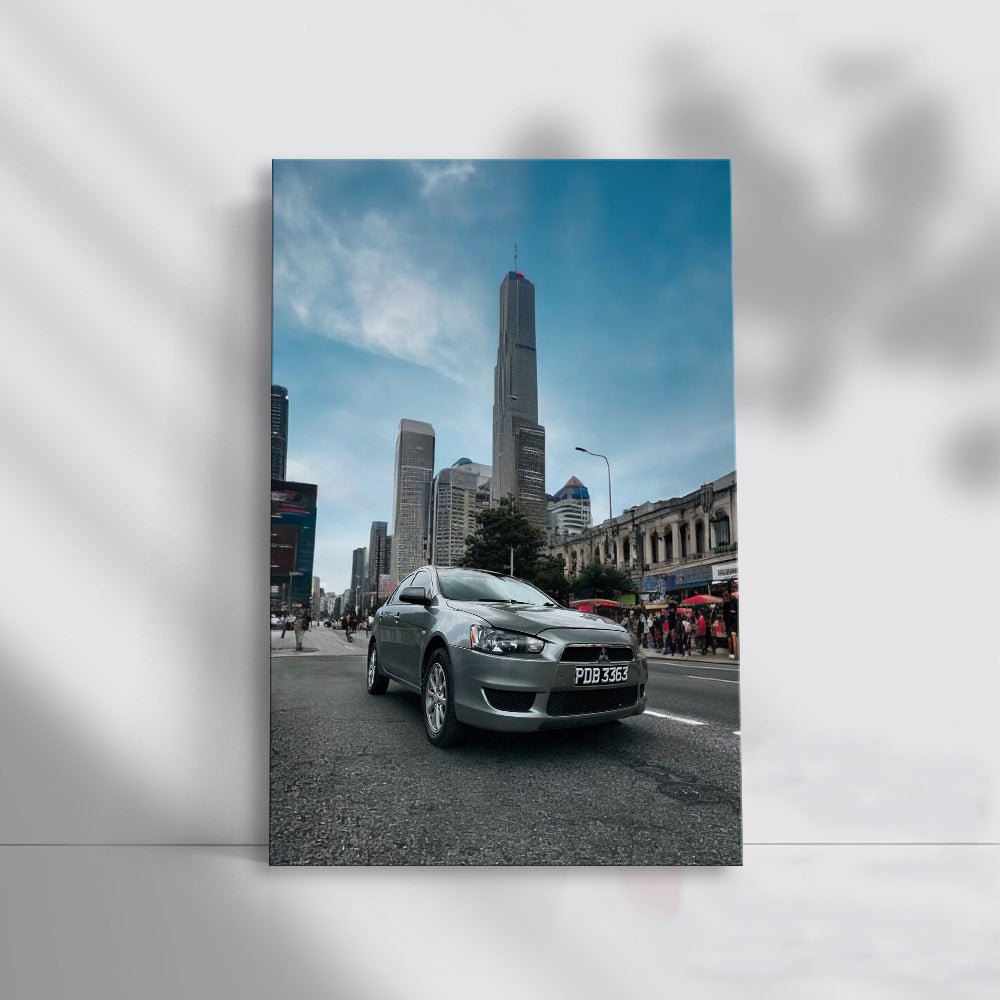 Mitsubishi Lancer Gray in Urban Jungle - Thrilling Ride