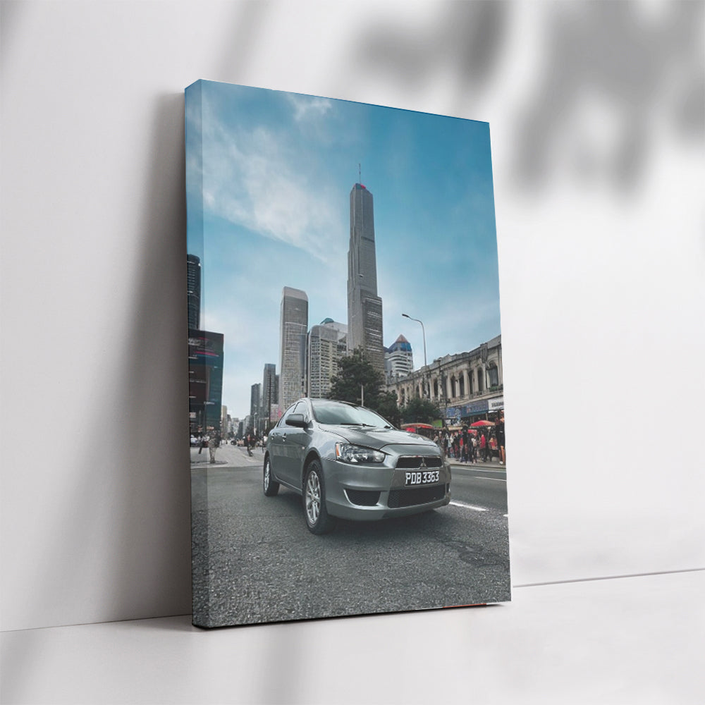 Mitsubishi Lancer Gray in Urban Jungle - Thrilling Ride