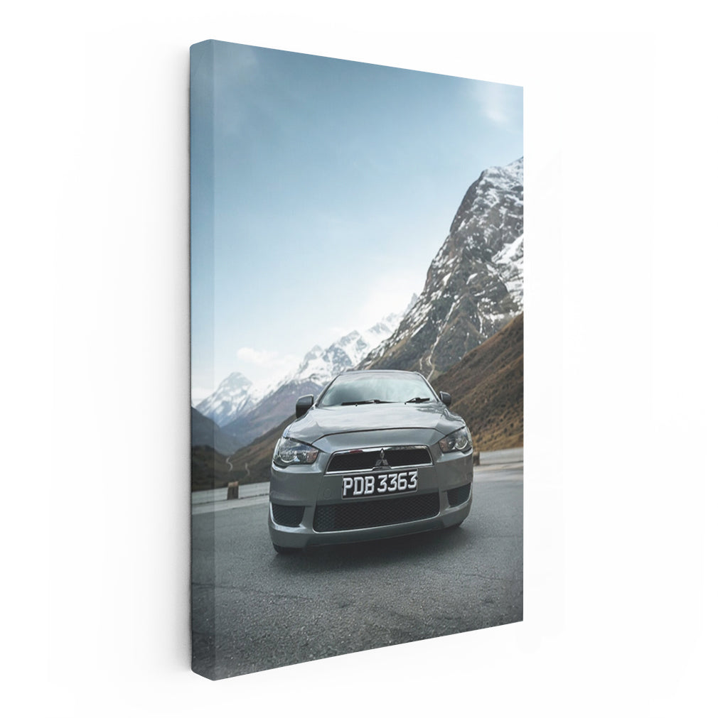 Grey Mitsubishi Lancer Conquering Mountain Roads - Dynamic Drive