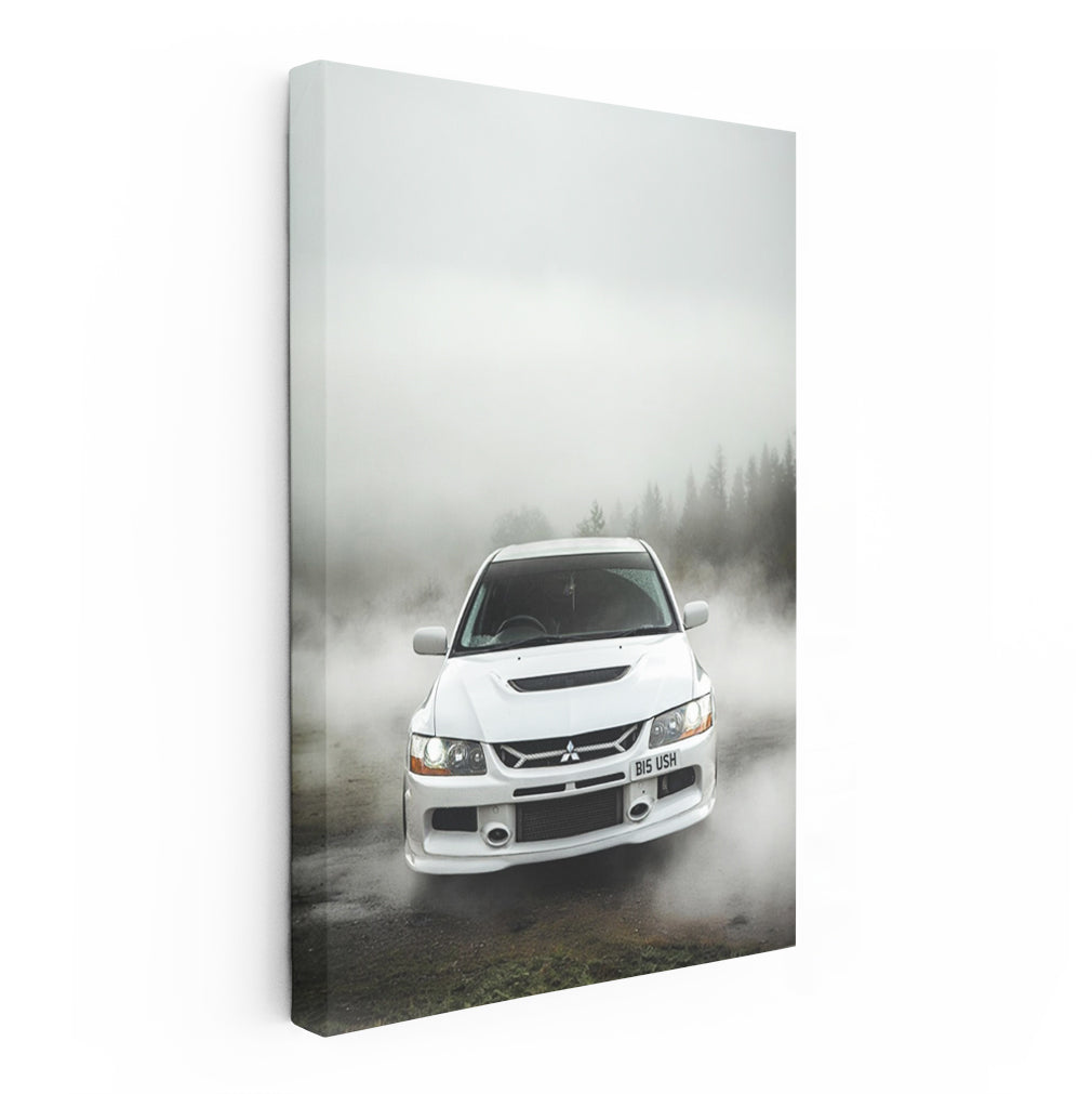 Mitsubishi Lancer Emerges Mysteriously in Fog - Sleek Power