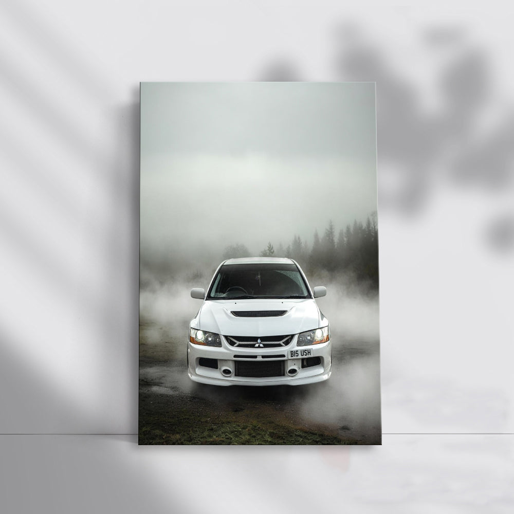 Mitsubishi Lancer Emerges Mysteriously in Fog - Sleek Power
