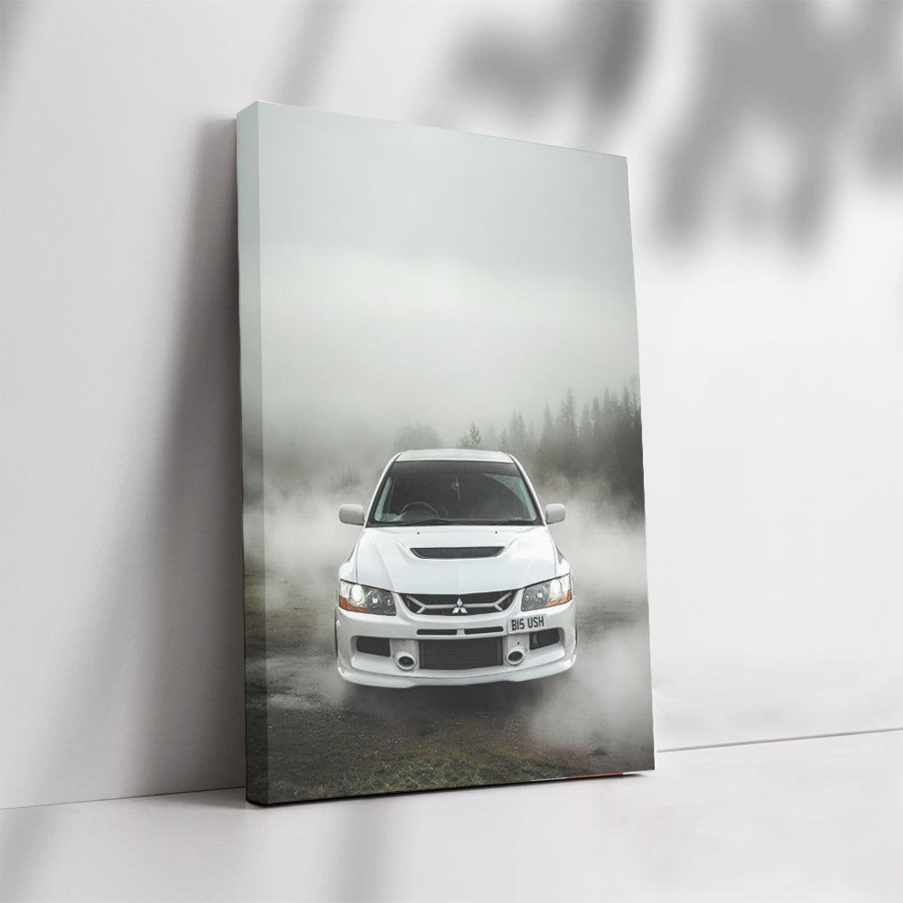Mitsubishi Lancer Emerges Mysteriously in Fog - Sleek Power