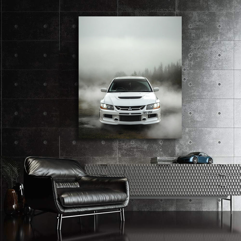 Mitsubishi Lancer Emerges Mysteriously in Fog - Sleek Power