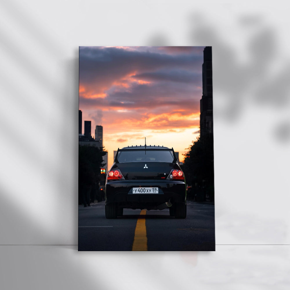 Mitsubishi Lancer Cruising City Sunset - Sporty Elegance