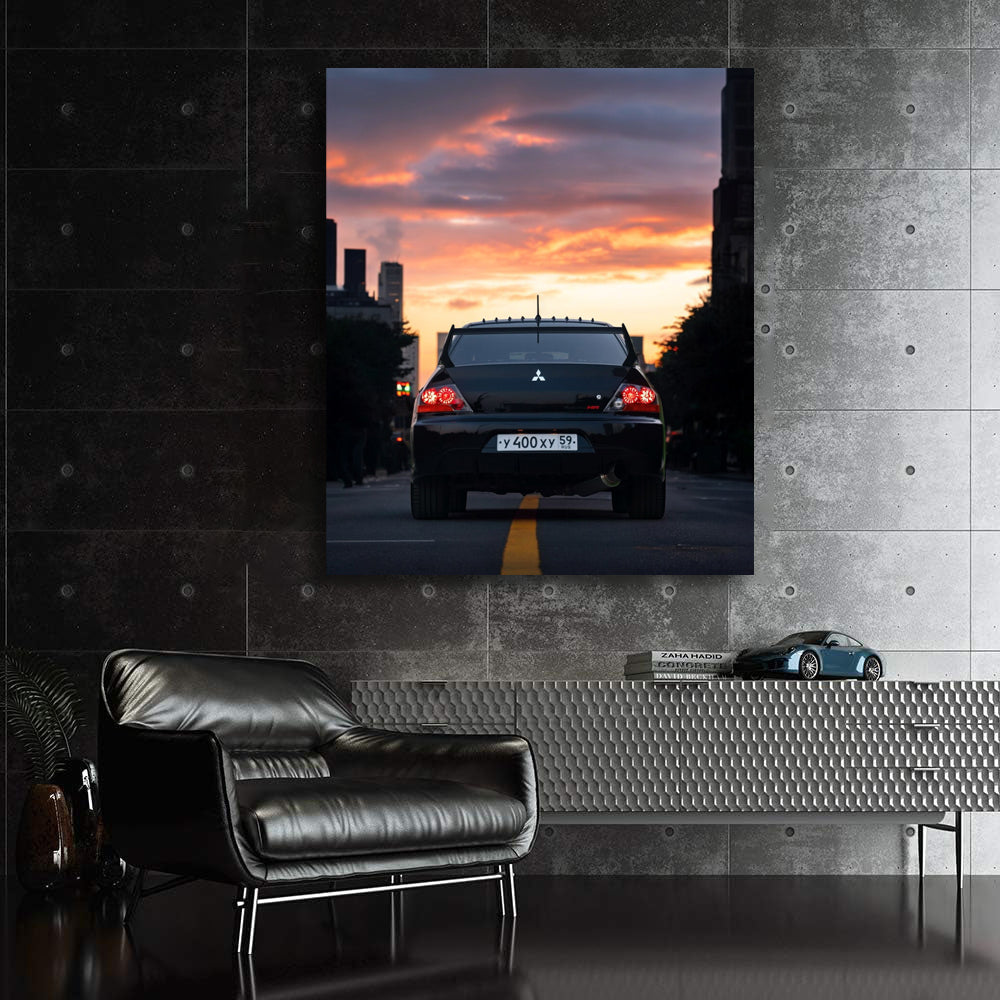 Mitsubishi Lancer Cruising City Sunset - Sporty Elegance