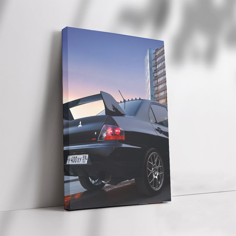 Cityscape at Sunset: Mitsubishi Lancer's Urban Adventure