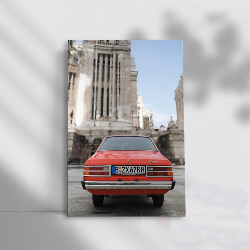Mitsubishi Lancer Cruising Through Old Town - Classic Style
