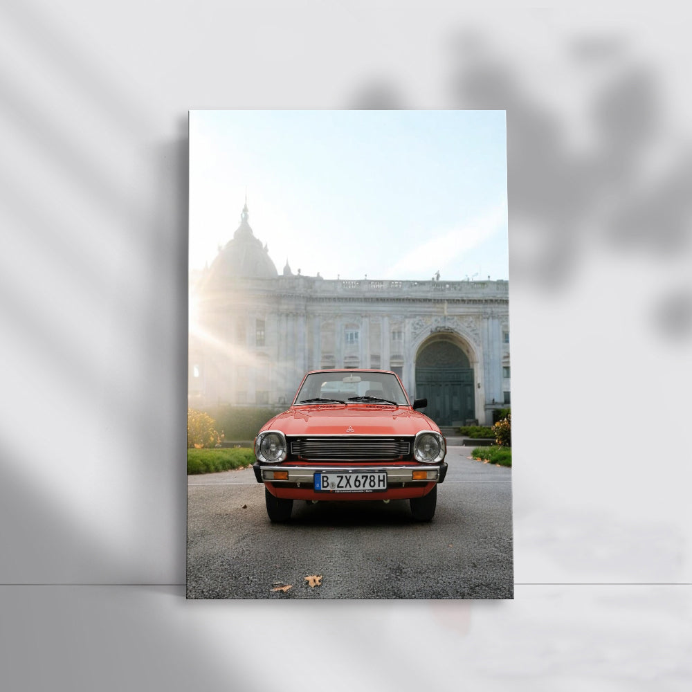 Classic Mitsubishi Lancer in Historic Town - Timeless Design