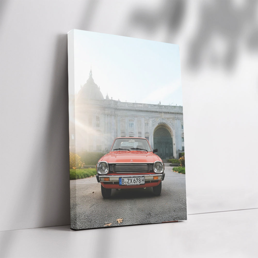 Classic Mitsubishi Lancer in Historic Town - Timeless Design