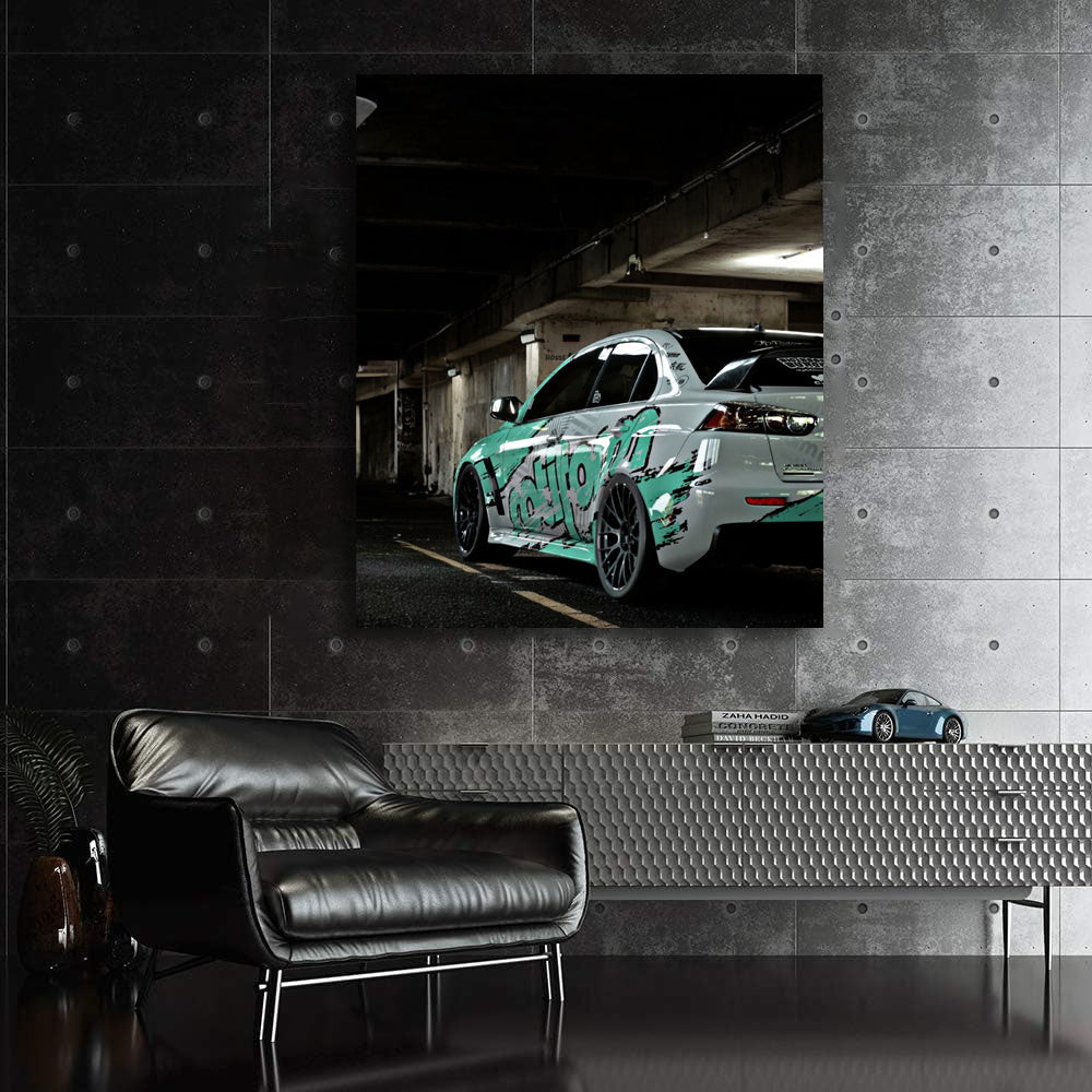 Mitsubishi Lancer Parked Underground - Sporty and Sleek