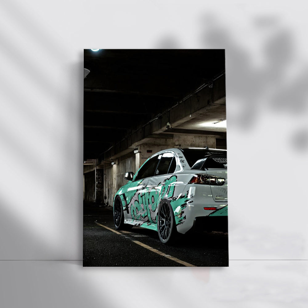 Mitsubishi Lancer Parked Underground - Sporty and Sleek