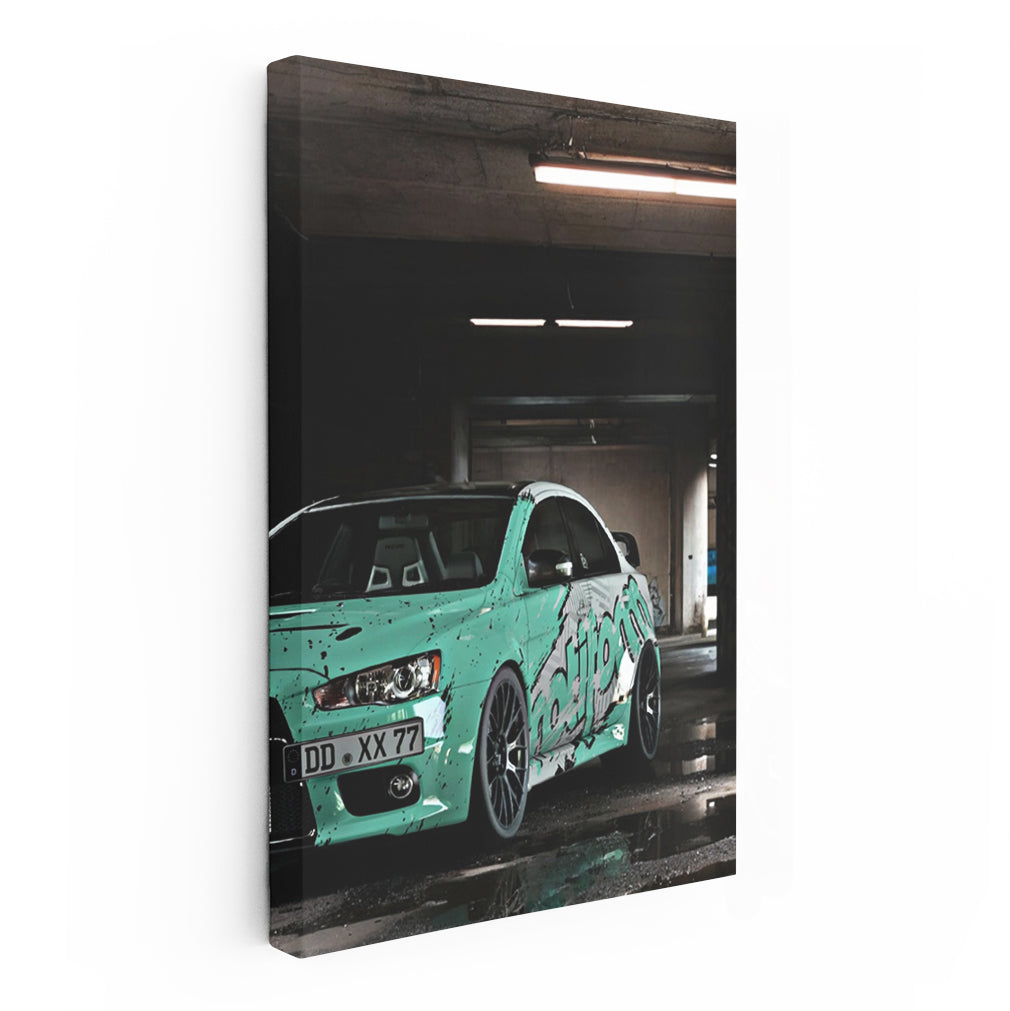 Mitsubishi Lancer Parked Underground - Sporty and Sleek